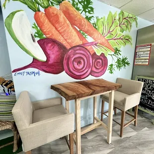 Smaller table inside.