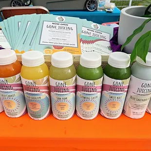 Rainbow of juice and plant mylks