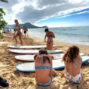 Girls Surf Day Waikiki Beach Outrigger Reef on the Beach Hotel.  Rent at Gone Surfing Hawaii:)