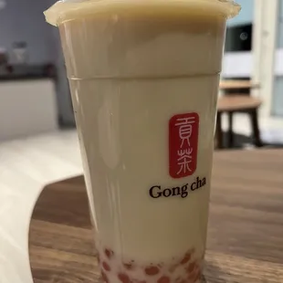 Rose green milk tea with rose pearl