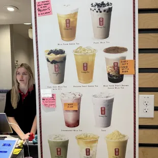 Menu poster with hilarious post it notes