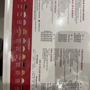 menu