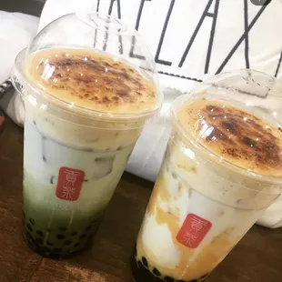 Matcha Creme Brulee Mango Creme Brulee