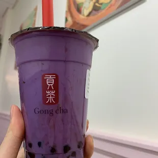 Purple Sweet Potato Green Milk Tea