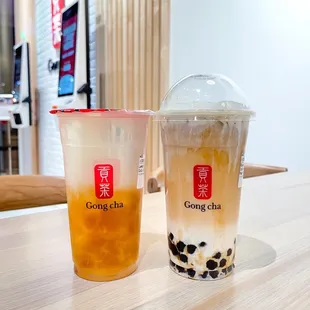 two cups of bubble tea