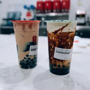 Earl Grey milk tea + Brown Sugar Cloud w/ pearl