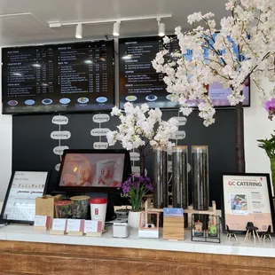 the front desk of a restaurant