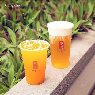 Mango Green Tea and Milk Foam Green Tea