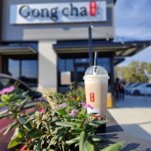 a cup of coffee on a table