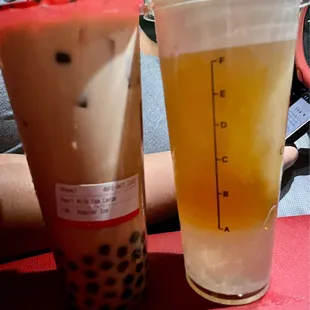 Pearl Milk Tea &amp; Milk Foam Green Tea