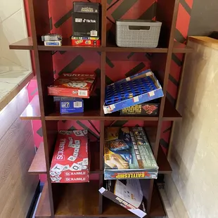 Shelf with games