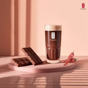 a glass of coffee and chocolate