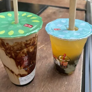 Sparkling passion fruit and brown sugar milk tea