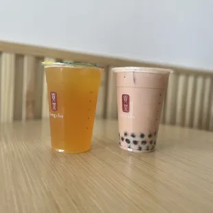 two cups of bubble tea