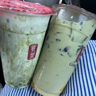 Mango Matcha Milk Tea W/ Boba