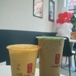 Mango Milk Slush and Brown Sugar Milk Tea