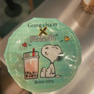 Top of Lychee green tea w/ boba.