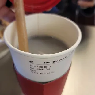 Hot taro with coconut milk