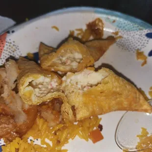 It's supposed to be Crab Rangoon, no filling. Just an empty pastry.