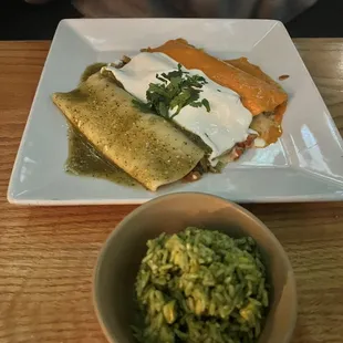 Mexican flag enchiladas (vegetarian)