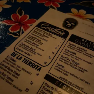 menu