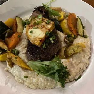 Wagyu beef over grits