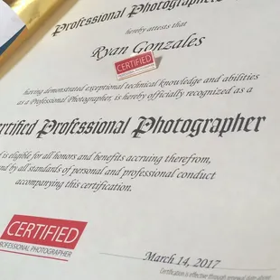 Certified Professional Photography less than 3000 nation wide and only 11 in New Mexico.
