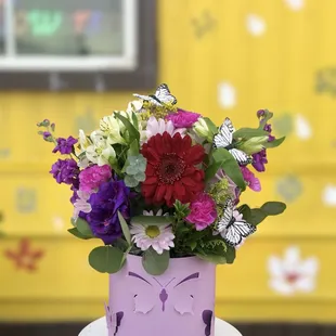 Mix flower purple butterfly box