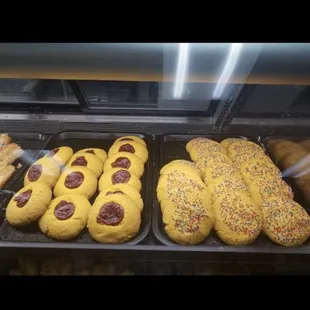 donuts in a display case