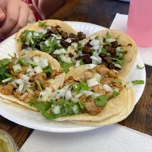 Chicken and Asada Tacos