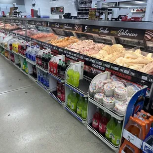 Fresh meats and seafood.