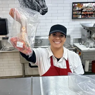 Patty working the meat counter. Super friendly!