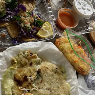 3 vegan al pastor tacos up top lol