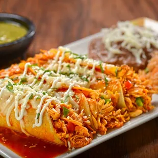 a plate of mexican food