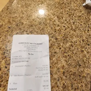 My receipt.