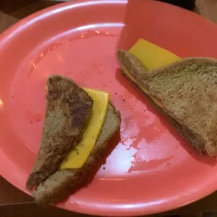 A uncooked grilled cheese.