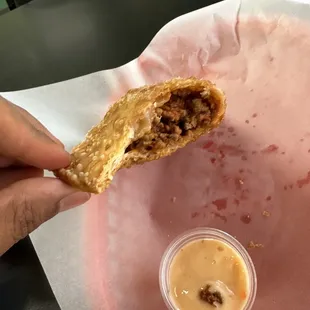 Picadillo empanada inside