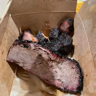Brisket and burnt ends.