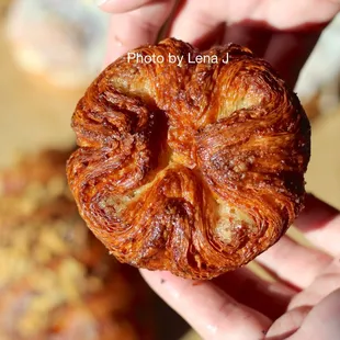 Kouign Amann ($4.25) - it&apos;s good. Soft, moist, buttery interior. Definitely denser than the croissants. Caramelized surface is nice.