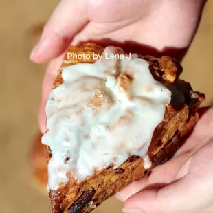 Cinnamon Chip Scone ($5) - it&apos;s just OK: denser and drier than I prefer. It&apos;s very sweet from the icing and the cinnamon chips.