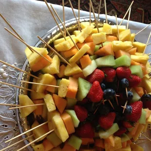 fruit on skewers