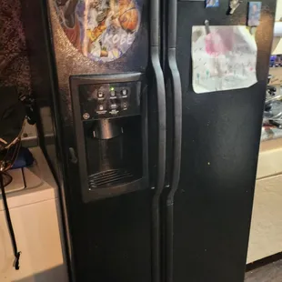 Stove and double door refrigerator