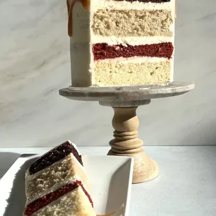 a slice of cake on a plate