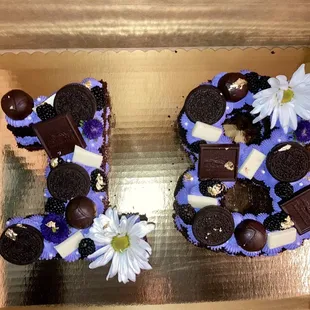 the number two made out of cupcakes