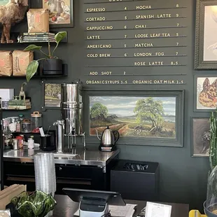 menus on the wall