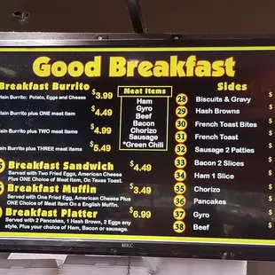 menu