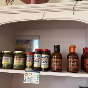 Locally made Sauces also for sale.