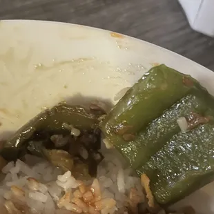 Old bell pepper mixed with fresh