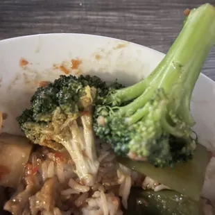 Old broccoli mixed with fresh