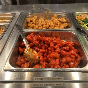 Tangerine chicken (back) is my favorite